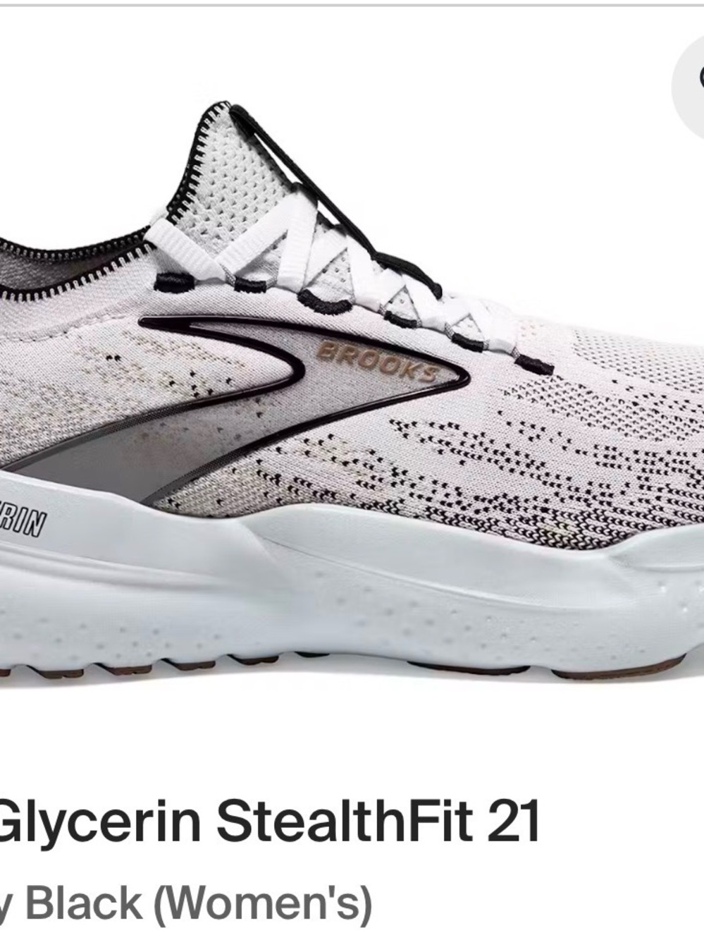 Brooks Men’s Glycerin StealthFit 21 Running Shoes - White/Black
